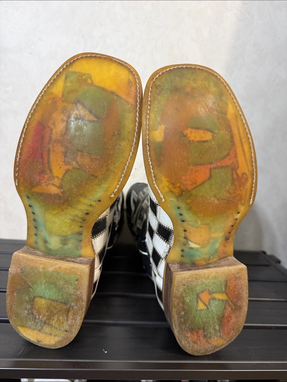 TinHaul Checkerboard Cowboy Boots - Picture 3 of 3
